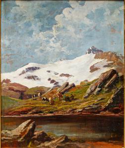 Leonardo Roda (Racconigi, 1868 – Torino, 1933), Paesagem de Montanha